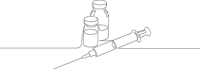 Single line drawing of vaccines